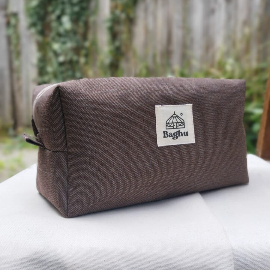RITUEL - trousse de toilette - Taille S - upcyclé - toile de yourte - fait en Belgique -