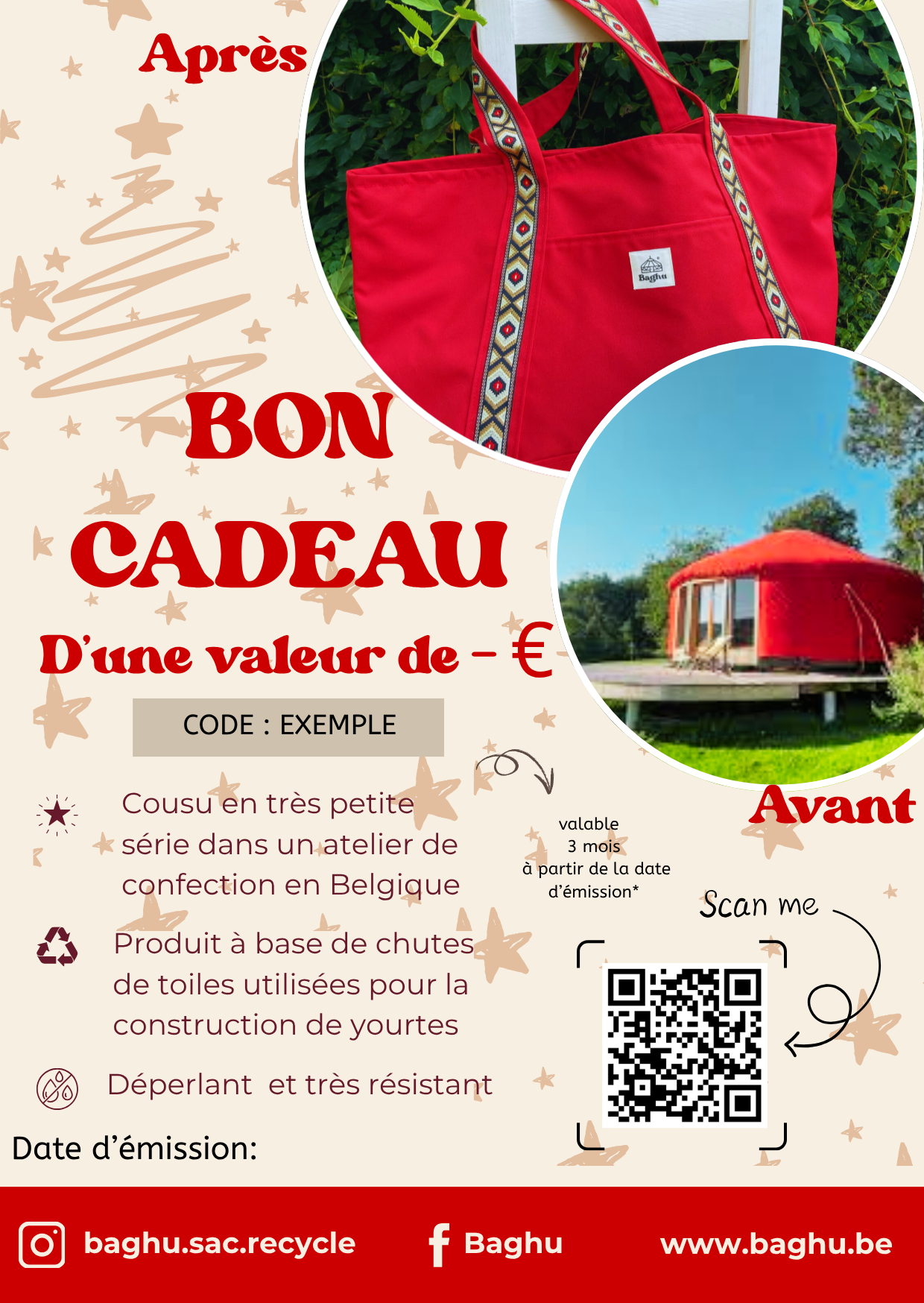 BON CADEAU éthique, local, upcyclé, robuste, déperlant