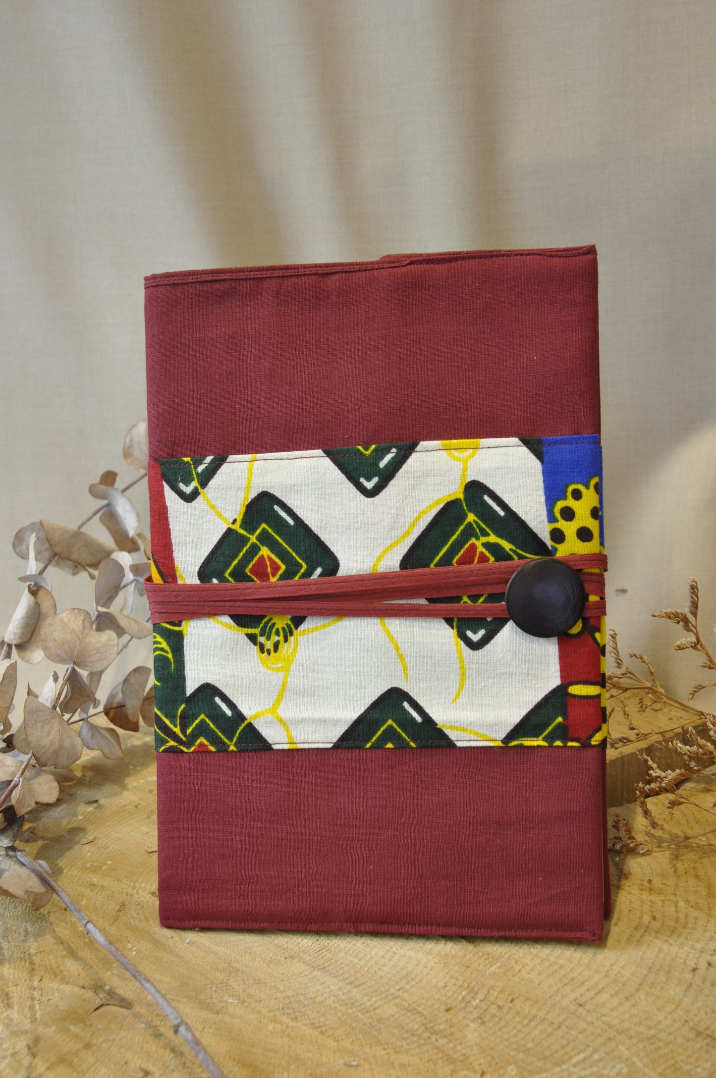 CONFIDENCE - couvre carnet A5 - wax upcyclé - fait en Belgique - ethnique - écrire, rêver et se confier