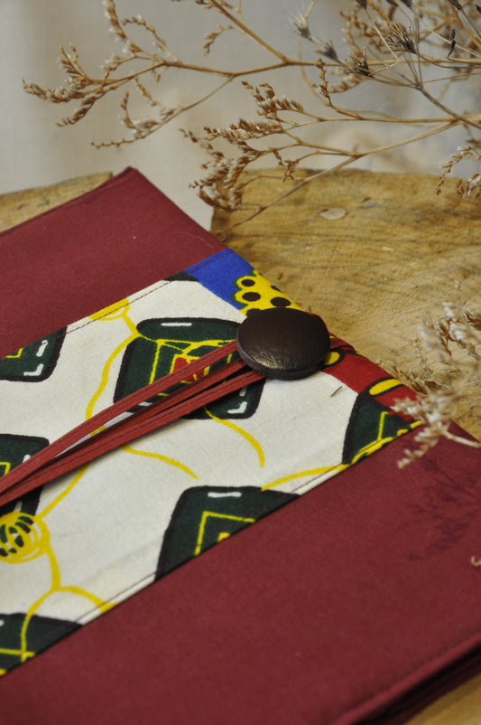 CONFIDENCE - couvre carnet A5 - wax upcyclé - fait en Belgique - ethnique - écrire, rêver et se confier
