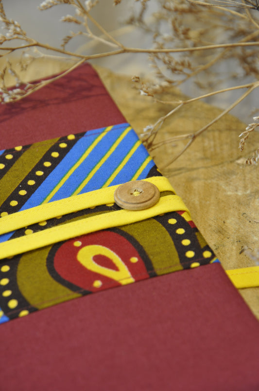CONFIDENCE - couvre carnet A5 - wax upcyclé - fait en Belgique - ethnique - écrire, rêver et se confier