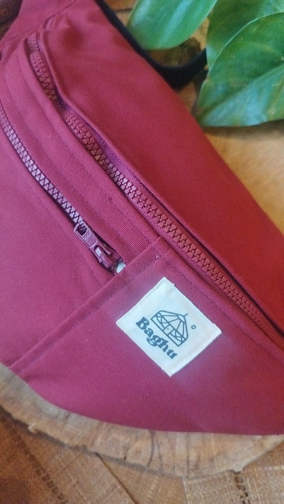 NOMADE - le sac banane XXL - Baghu - Sac artisanal belge Ethnique - bordeau