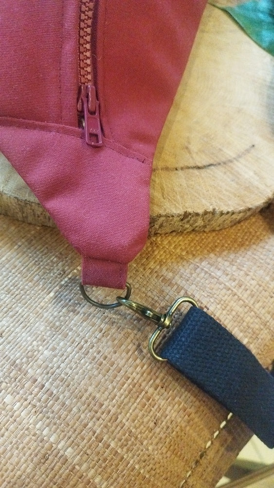 NOMADE - le sac banane XXL - Baghu - Sac artisanal belge Ethnique - bordeau