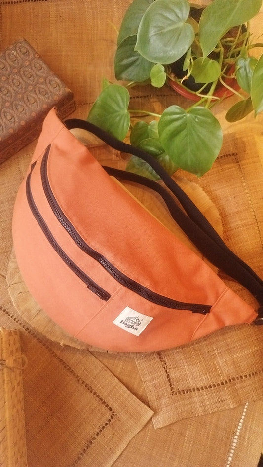 NOMADE - le sac banane XXL - Baghu - Sac artisanal belge Ethnique - orange