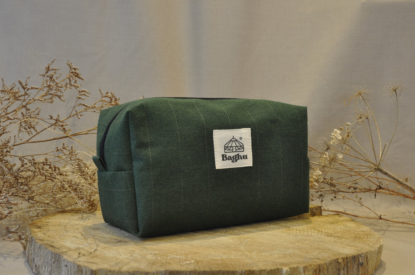 RITUEL - trousse de toilette - Taille S - upcyclé - toile de yourte - fait en Belgique -