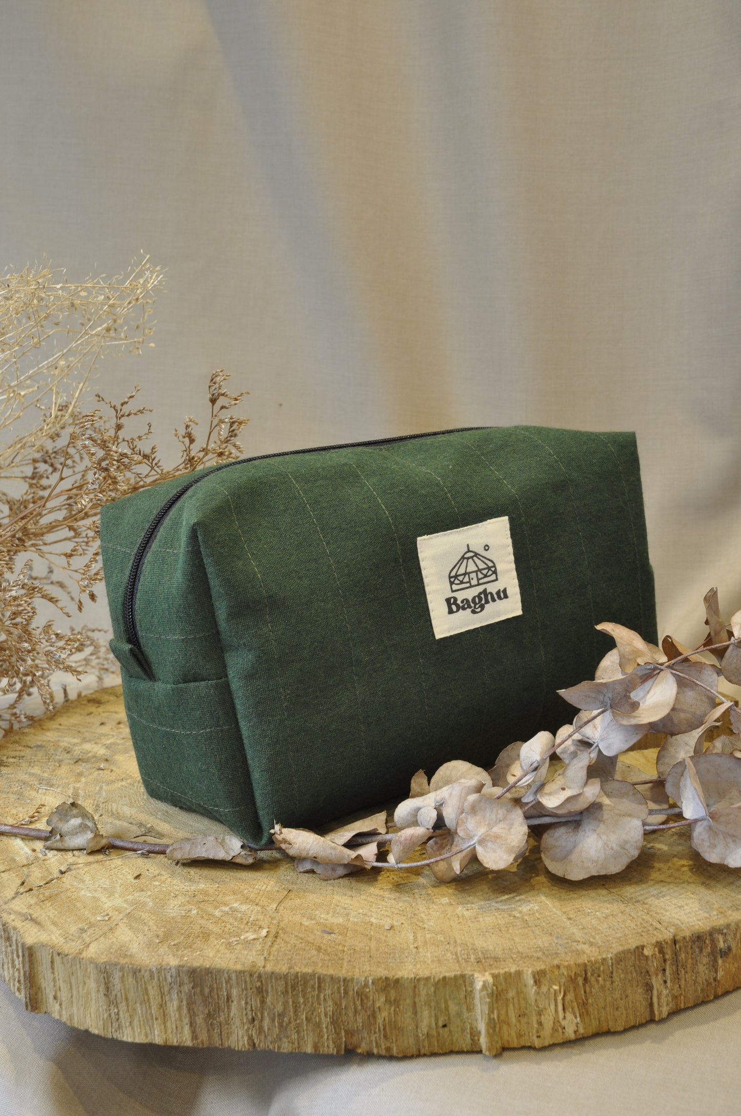 RITUEL - trousse de toilette - Taille S - upcyclé - toile de yourte - fait en Belgique -