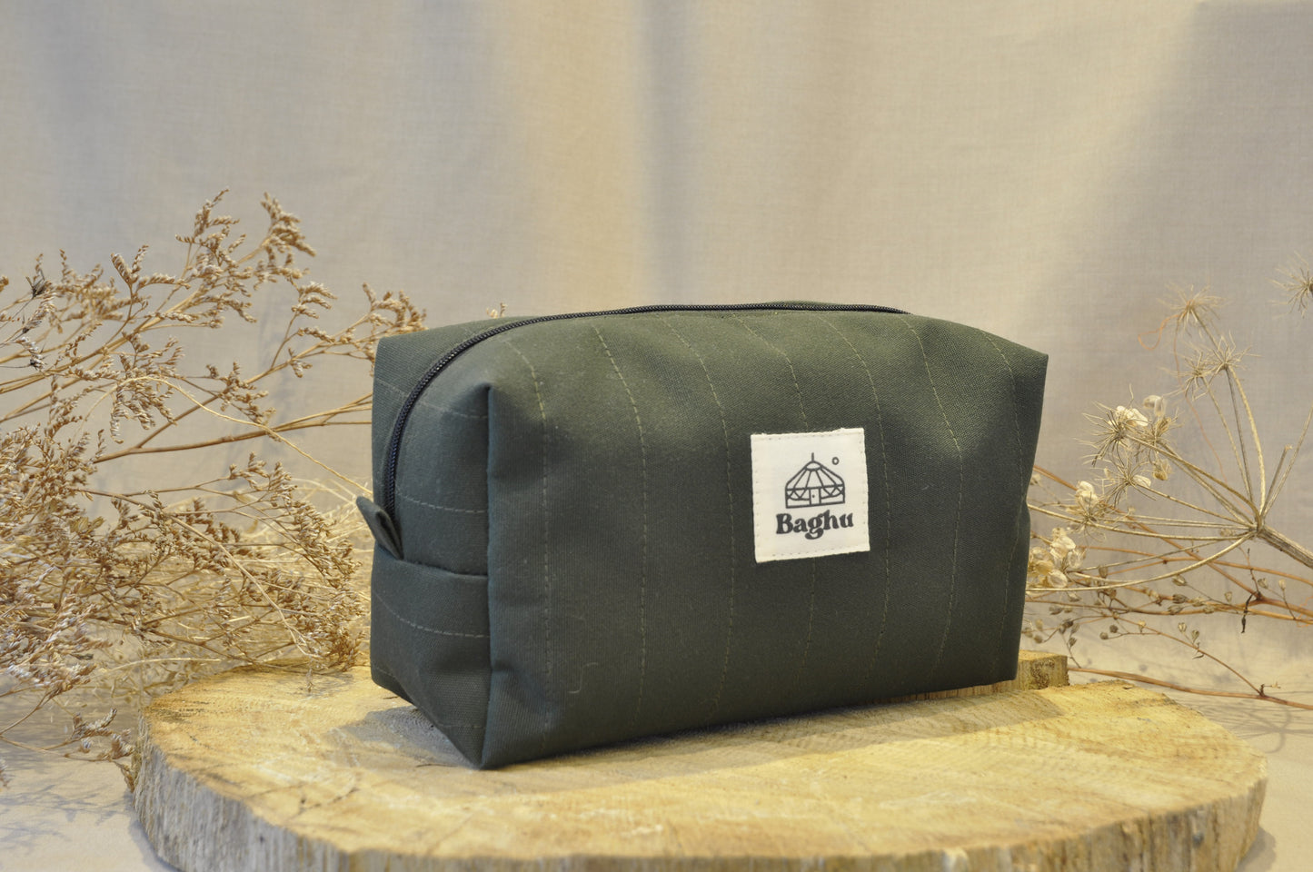 RITUEL - trousse de toilette - Taille S - upcyclé - toile de yourte - fait en Belgique -