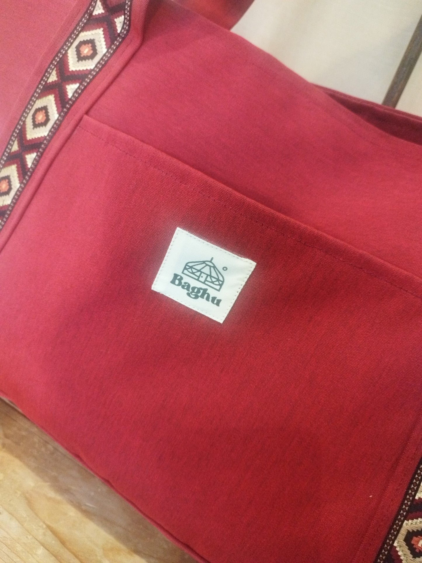 L'ECHAPEE - Sac cabas - Baghu - Sac artisanal belge - ethnique - recyclé - avec tirette principale