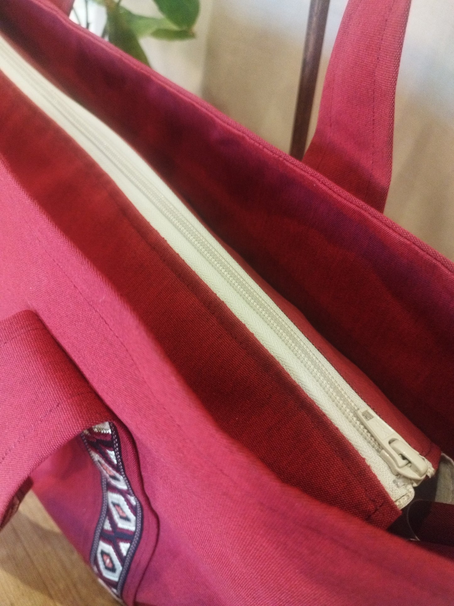 L'ECHAPEE - Sac cabas - Baghu - Sac artisanal belge - ethnique - recyclé - avec tirette principale