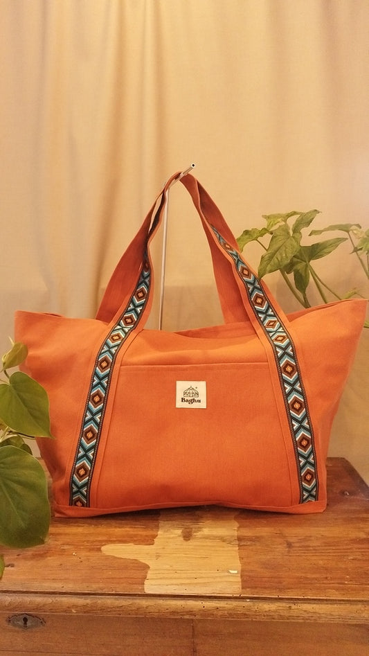 L'ECHAPEE - Sac cabas - Baghu - Sac artisanal belge -  ethnique - recyclé - upcyclé - sans tirette