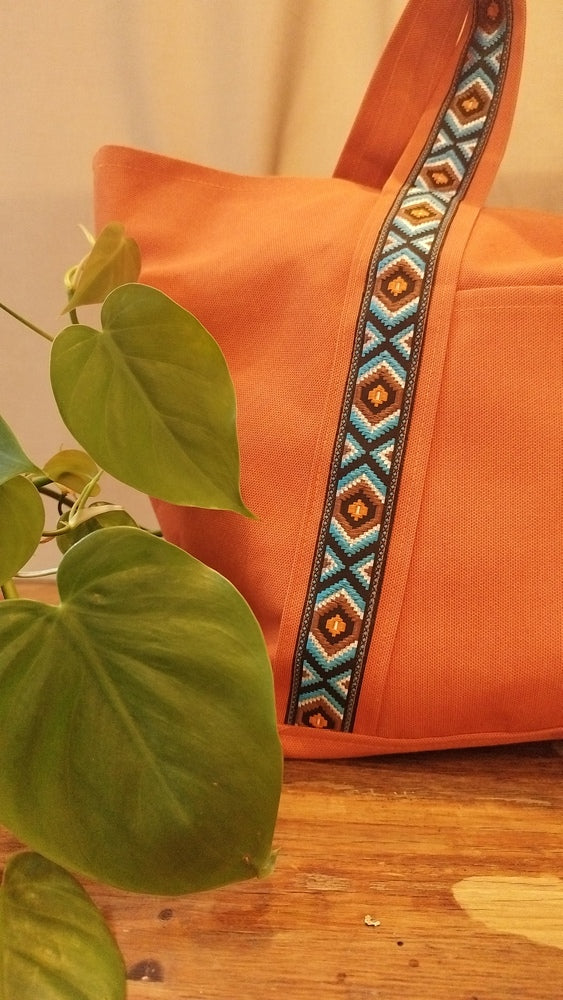 L'ECHAPEE - Sac cabas - Baghu - Sac artisanal belge -  ethnique - recyclé - upcyclé - sans tirette