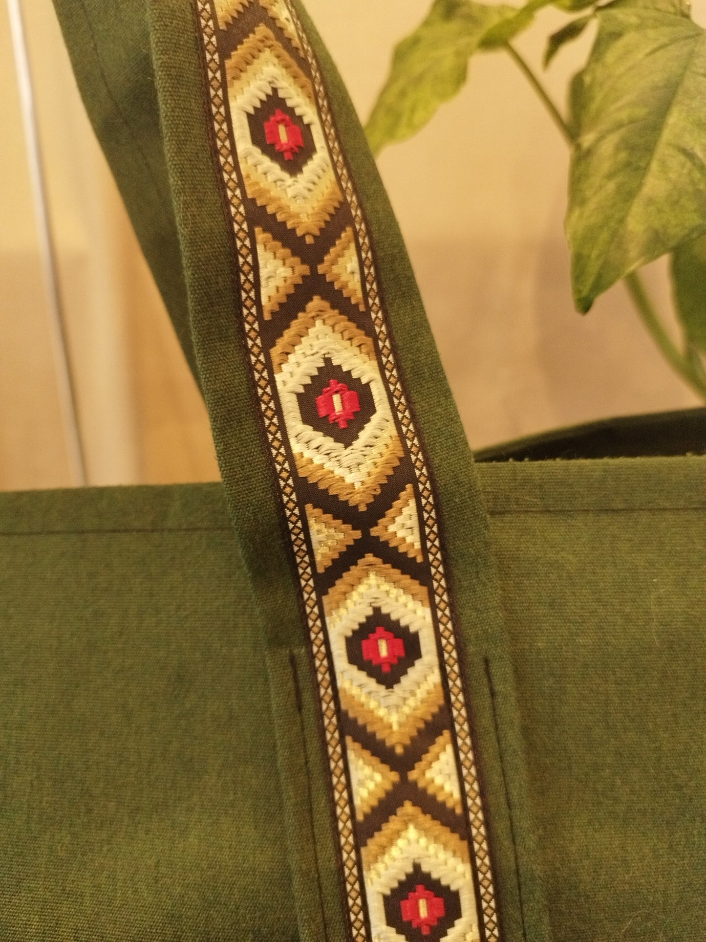 L'ECHAPEE - Sac cabas - Baghu - Sac artisanal belge - ethnique - recyclé - avec tirette principale