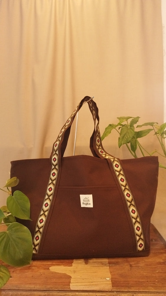 L'ECHAPEE - Sac cabas - Baghu - Sac artisanal belge -  ethnique - recyclé - upcyclé - sans tirette
