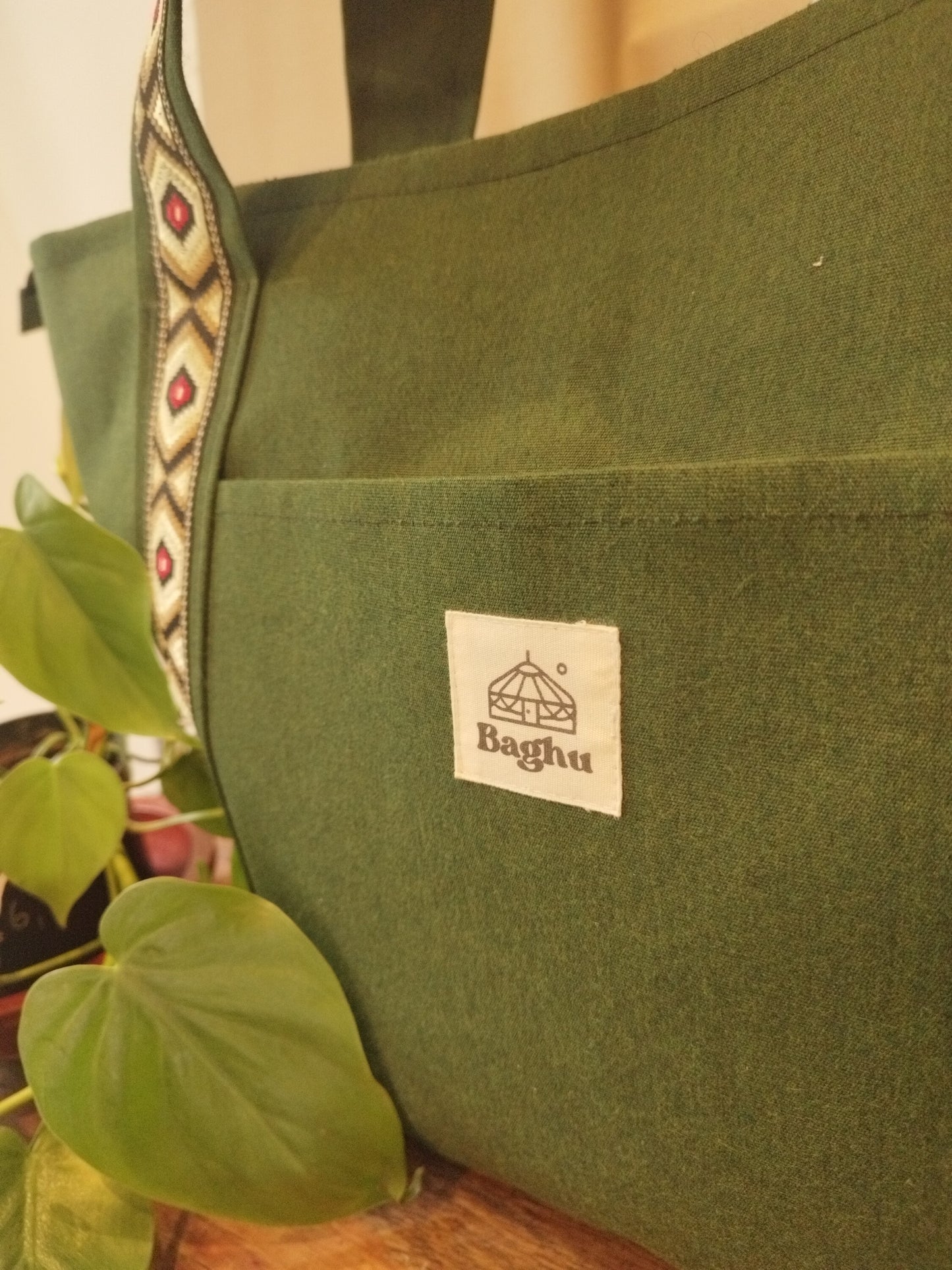 L'ECHAPEE - Sac cabas - Baghu - Sac artisanal belge - ethnique - recyclé - avec tirette principale