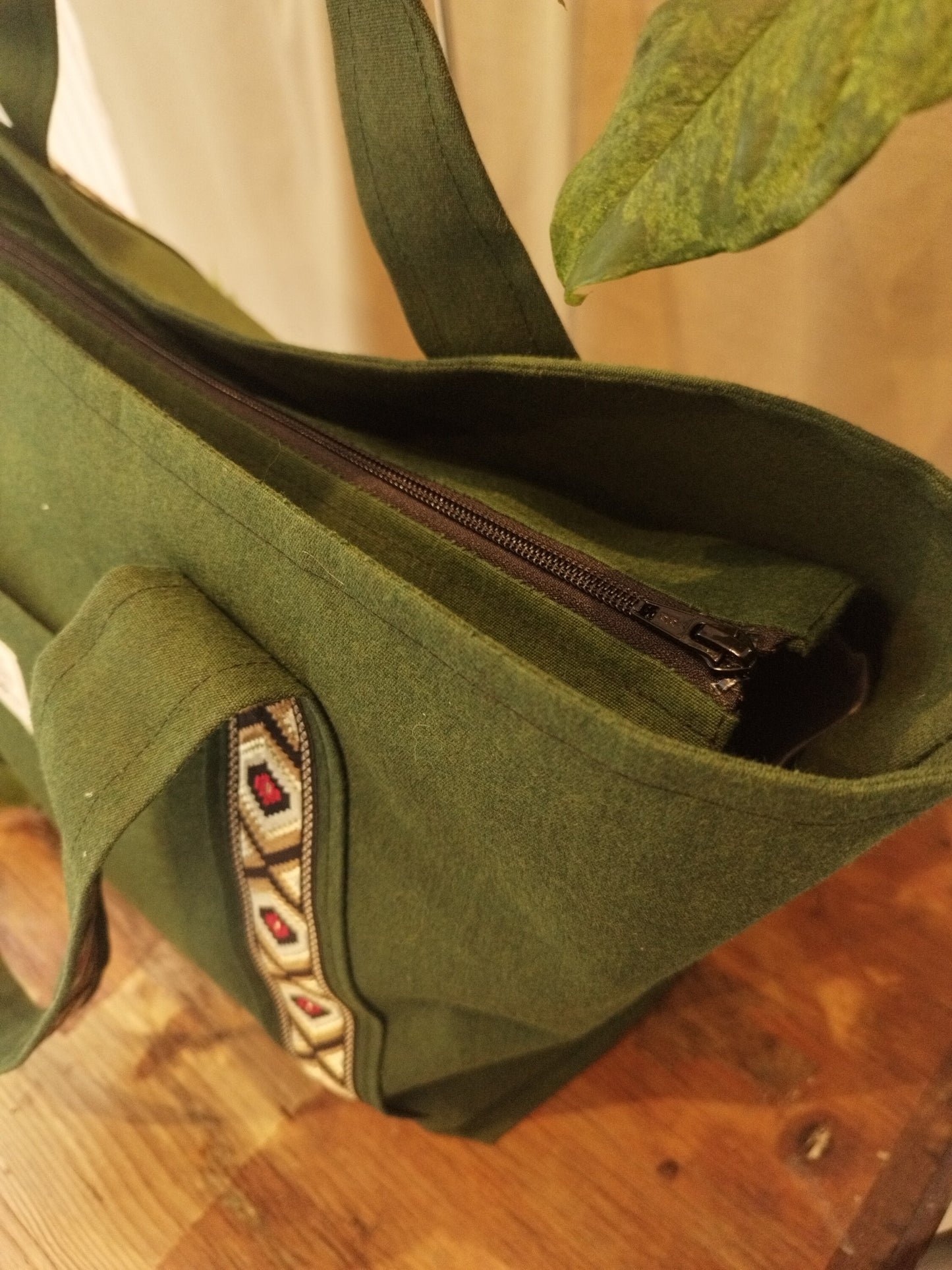 L'ECHAPEE - Sac cabas - Baghu - Sac artisanal belge - ethnique - recyclé - avec tirette principale