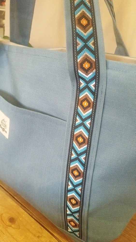 L'ECHAPEE - Sac cabas - Baghu - Sac artisanal belge - ethnique - recyclé - avec tirette principale