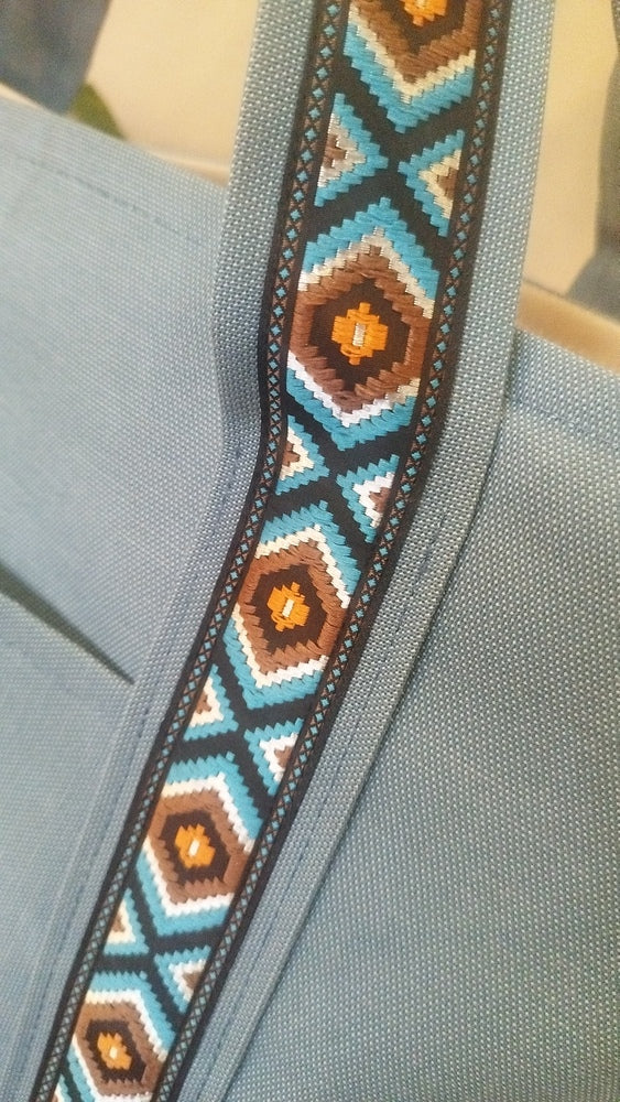 L'ECHAPEE - Sac cabas - Baghu - Sac artisanal belge - ethnique - recyclé - avec tirette principale