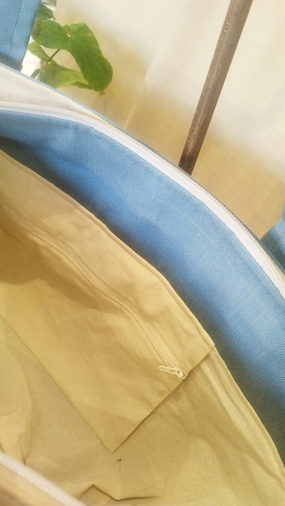 L'ECHAPEE - Sac cabas - Baghu - Sac artisanal belge - ethnique - recyclé - avec tirette principale