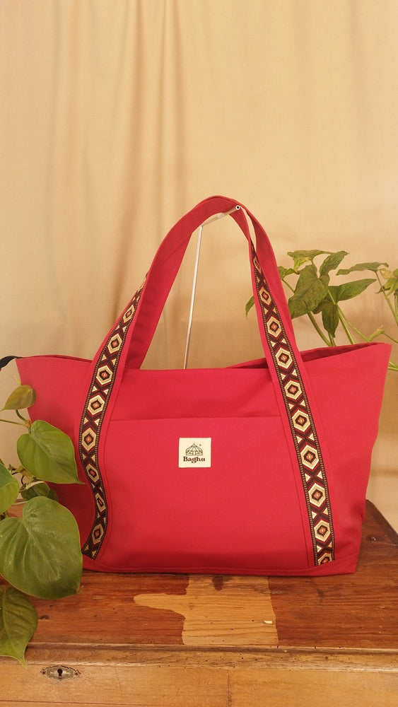 L'ECHAPEE - Sac cabas - Baghu - Sac artisanal belge - ethnique - recyclé - avec tirette principale