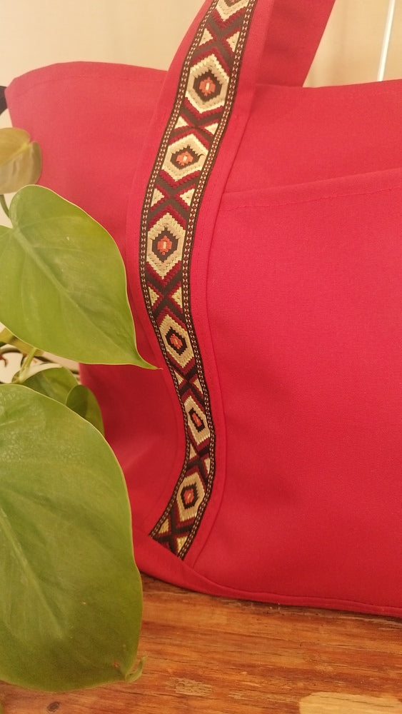 L'ECHAPEE - Sac cabas - Baghu - Sac artisanal belge - ethnique - recyclé - avec tirette principale