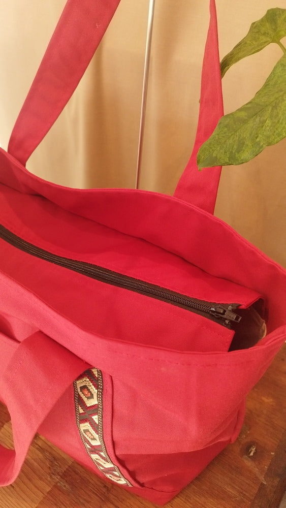 L'ECHAPEE - Sac cabas - Baghu - Sac artisanal belge - ethnique - recyclé - avec tirette principale