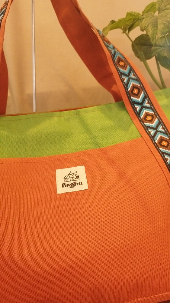 L'ECHAPEE - Sac cabas - Baghu - Sac artisanal belge - ethnique - recyclé - avec tirette principale