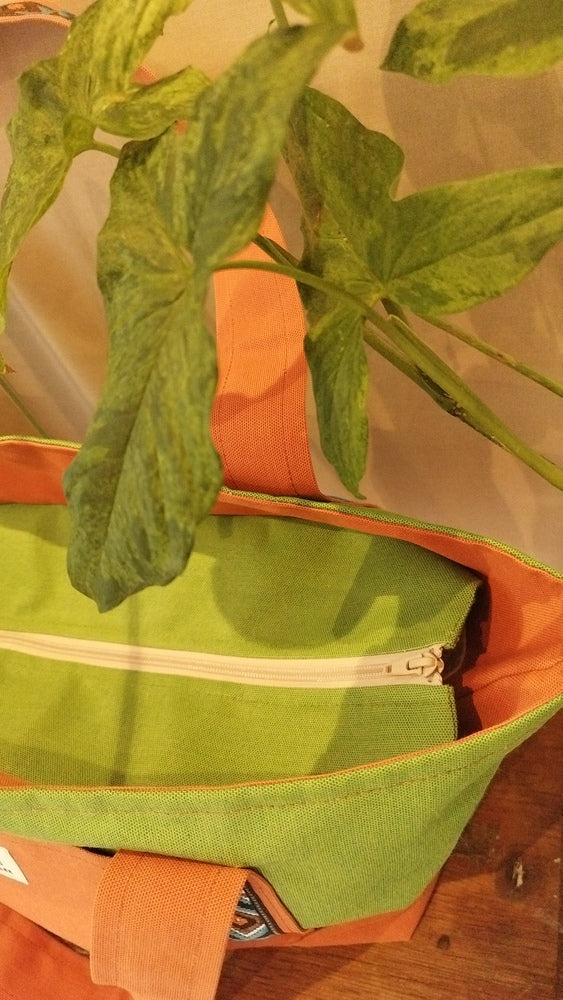 L'ECHAPEE - Sac cabas - Baghu - Sac artisanal belge - ethnique - recyclé - avec tirette principale