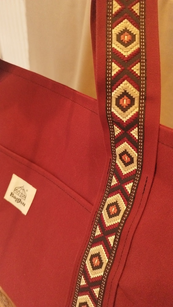 L'ECHAPEE - Sac cabas - Baghu - Sac artisanal belge -  ethnique - recyclé - upcyclé - sans tirette