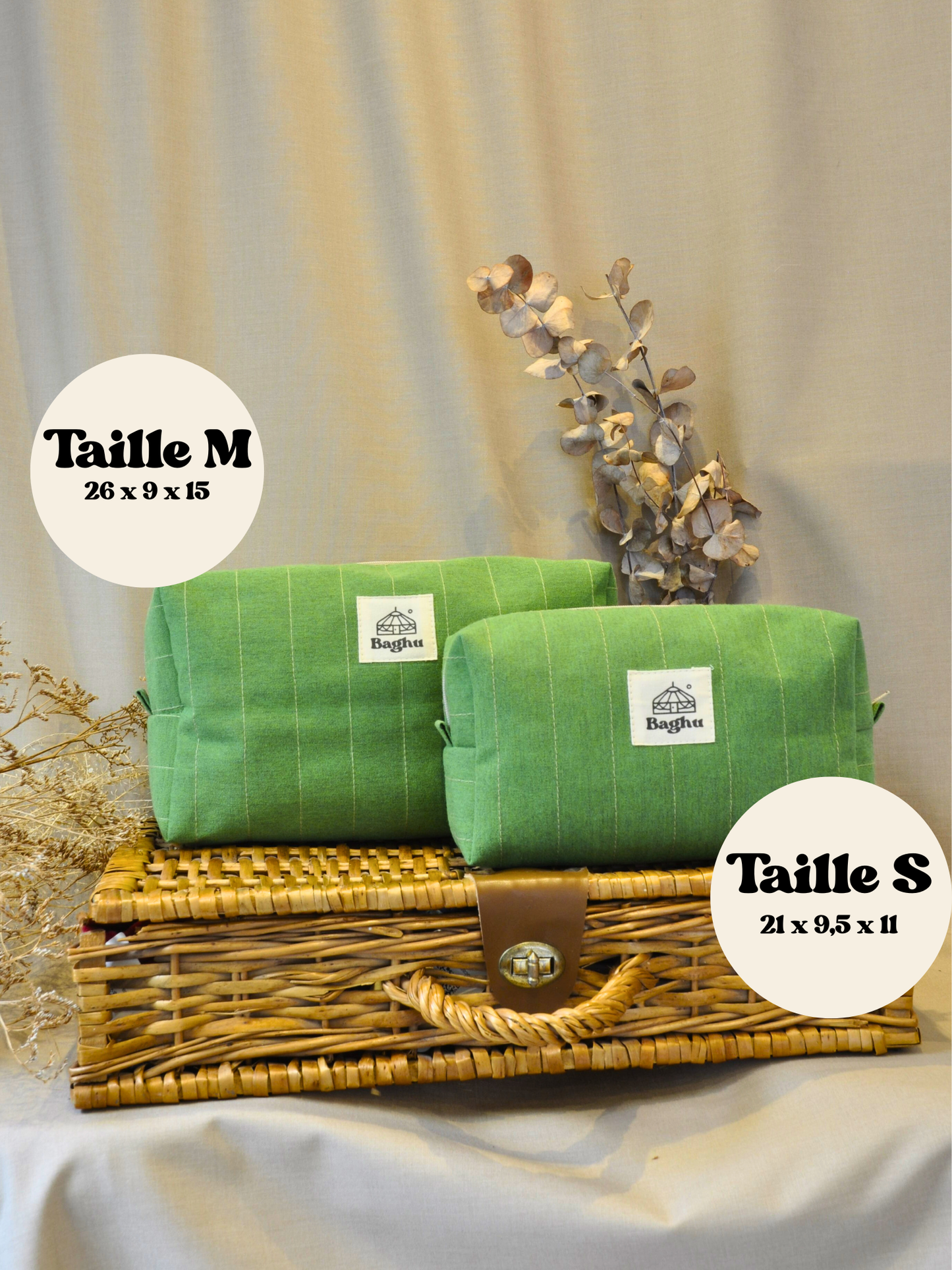 RITUEL - trousse de toilette - Taille S - upcyclé - toile de yourte - fait en Belgique -