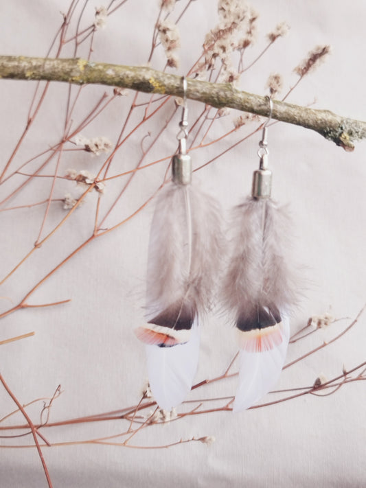 BOUCLE D'OREILLE - ethnique - bohème - upcycling - fait en Belgique - couleur bronze