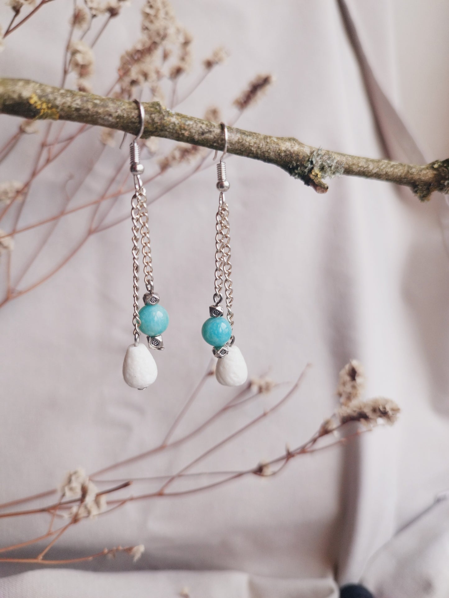 BOUCLE D'OREILLE - ethnique - bohème - upcycling - fait en Belgique -