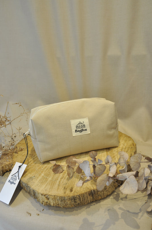 RITUEL - trousse de toilette - Taille S - upcyclé - toile de yourte - fait en Belgique -