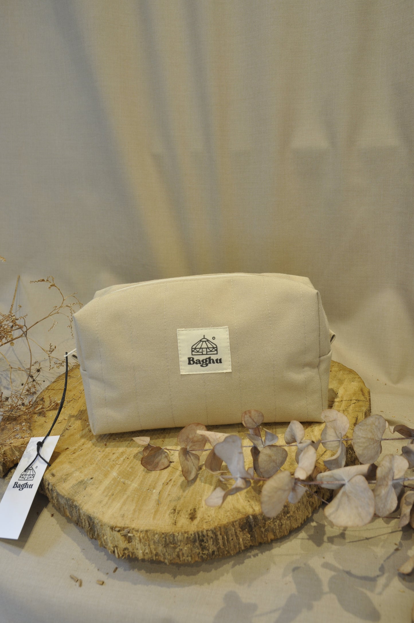 RITUEL - trousse de toilette - Taille S - upcyclé - toile de yourte - fait en Belgique -